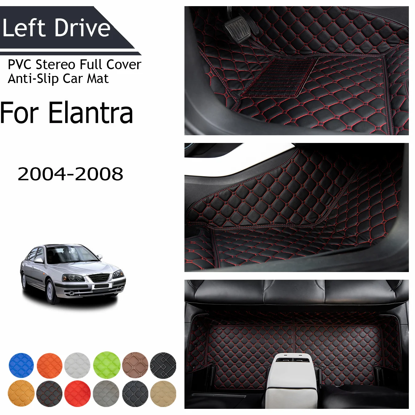 

TEGART【LHD】Fits for Toyota Corolla 2007-2013 Three Layer PVC Stereo Full Cover Anti-Slip Car Mat Car Mats Floor Car Accessories