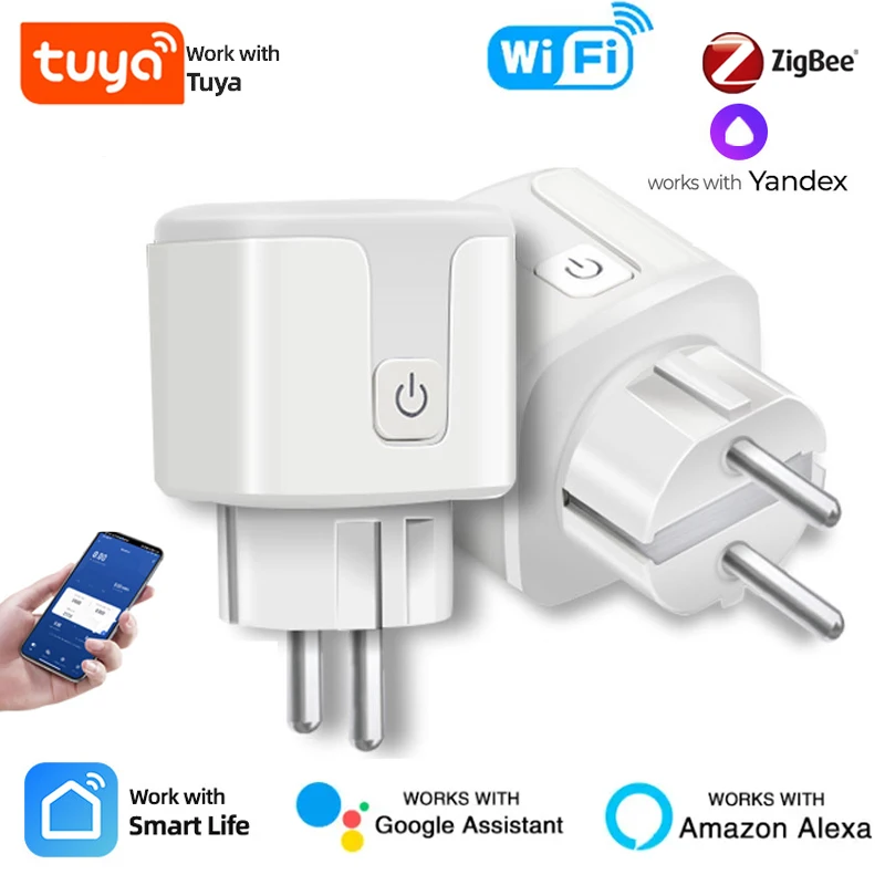 

TUYA Smart Plug WiFi/Zigbee Socket EU 16A/20A With Power Monitor Timing Function Voice Control Works With Alexa GoogleHome