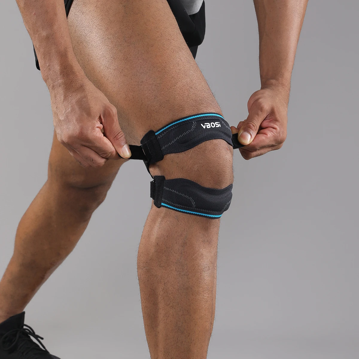 

Цельный регулируемый силиконовый ремешок для мужчин и женщин с двумя сухожилиями надколенника — удобная поддержка коленного надколенника для ежедневного использования и тренировок