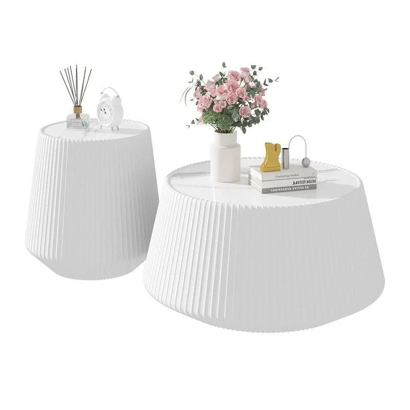 Cream wind light luxury rock slab coffee table household living room small  high-end rock slab child and mother table tea table