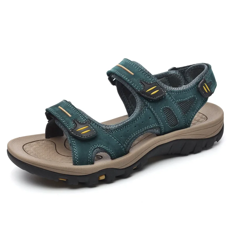 Plus Size Cowhide Men's Sandals Outdoor Men's Sports Leather Sandals Casual Beach Men's Shoes