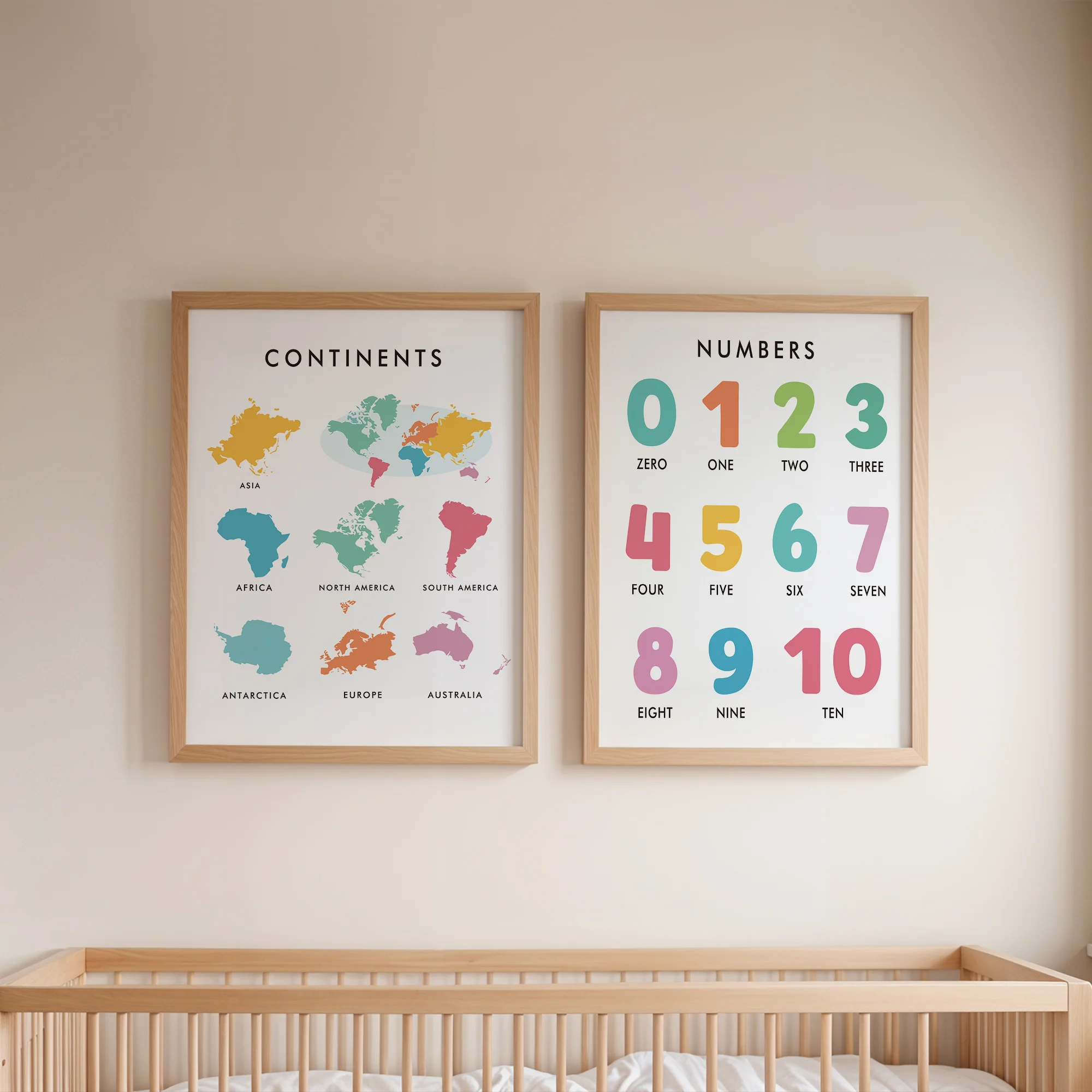 6 Buah Lukisan Poster Kanvas G - Kids Education Name ulasan dan harga