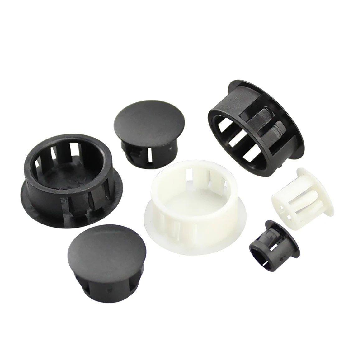 Black/White Nylon Round Snap-on Plug 6mm 8mm 10mm 13mm-30mm Plastic Hole Caps Blanking End Caps Seal Stopper