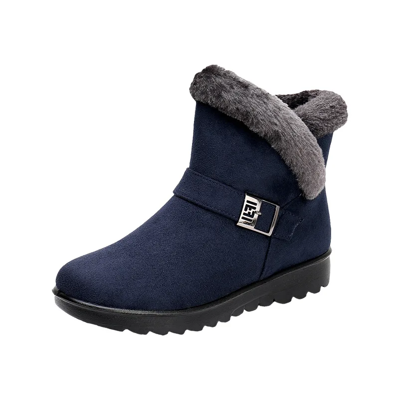 Winter Frauen Schnee Stiefel Flache Bequeme frauen Stiefel Warme Plüsch Wanderschuhe Frau Große Größe Botas Mujer 41 42 43 WSH3144