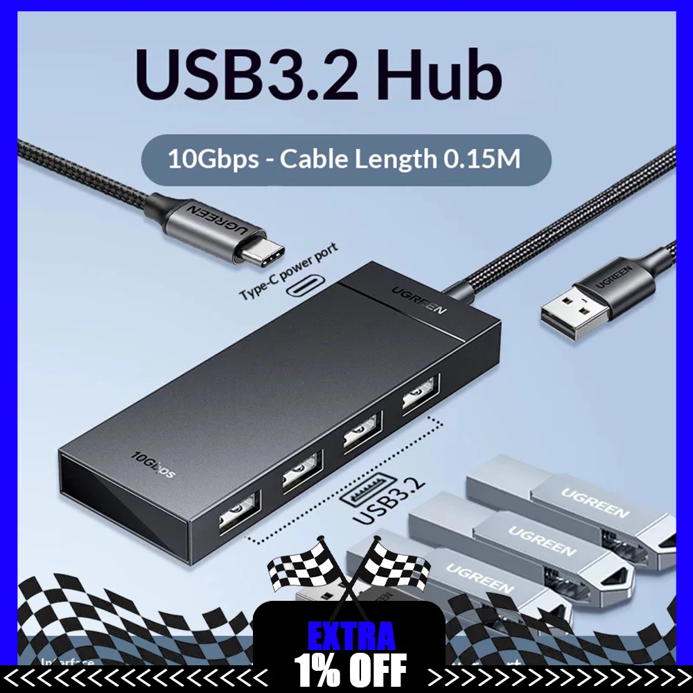 UGREEN CM806 Expansion Dock USB3.0 Laptop Docking Stations Splitter External Type‑C Powered Hub Adapter Multi‑Function Converter