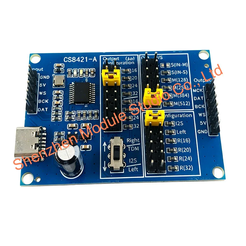 CS8421 I2S IIS Sample Rate Converter Board 3-Wire to 4-Wire with MCLK Master Slave Digital Audio Interface Board for DAC Audio view 5