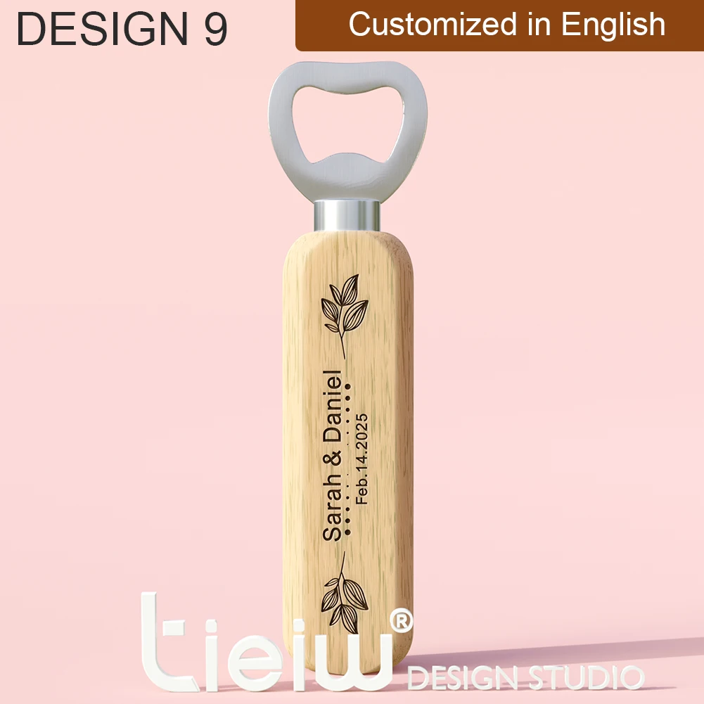 12 STKS Aangepaste Huwelijkscadeau Flesopener Bruiloft Gunsten voor Gasten Gepersonaliseerde Houten Opener als Cadeau voor Bruiloft Decoratie
