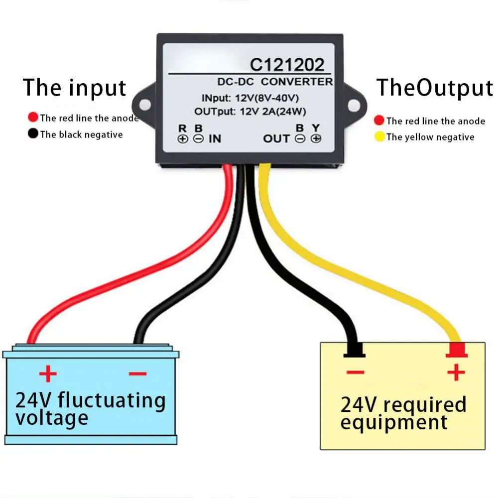 

Voltage Regulator C121202 DC 12V to DC 12V 2A Waterproof Stabilizer Adapter