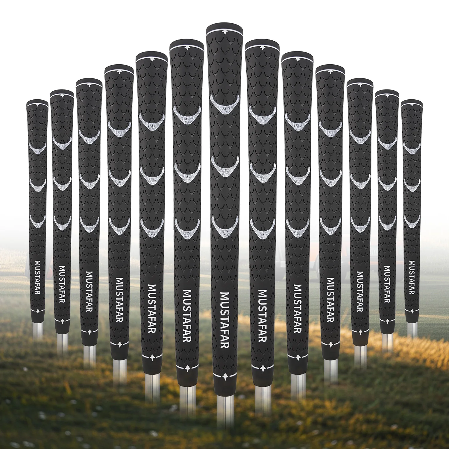 13Pcs Mustafar Golf Black and White Grips - Available in 10.4In/10.5In Sizes - Feature a Non-Slip, Durable, and Easy-To-Remove Performance Grip Design, Perfect for Golf Enthusiasts.