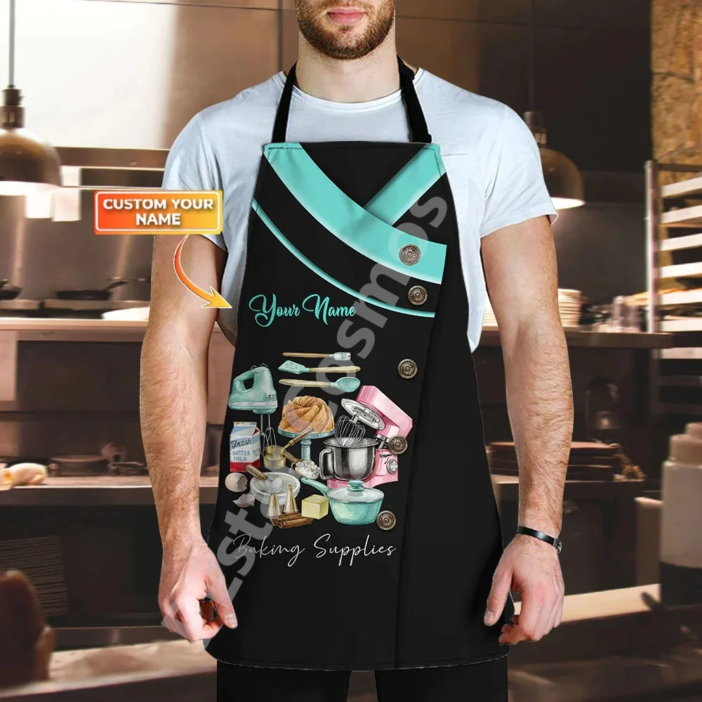 Baking Supplies, Baker, Bakery Chef, Personalized Name Apron (Non Workwear) 3D All Over Printed Apron