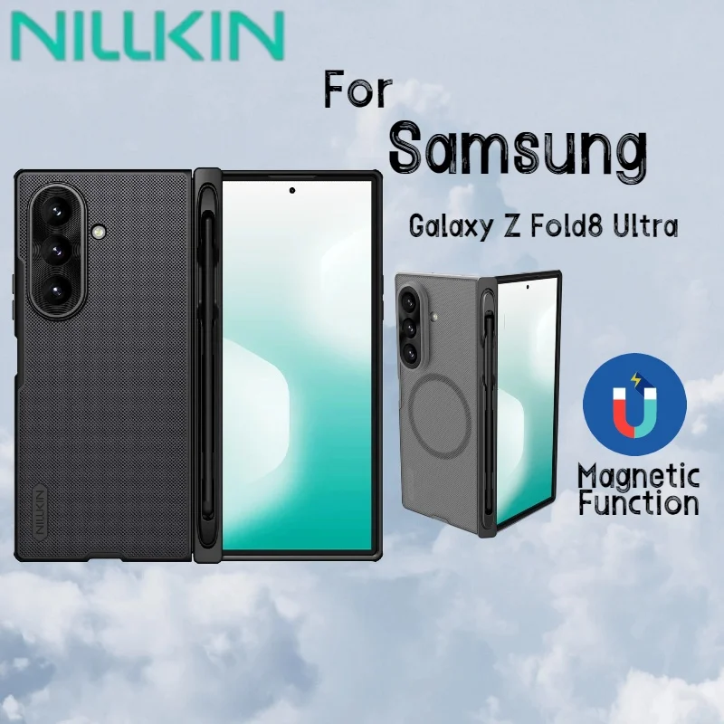 

For Samsung Galaxy Z Fold 8 Ultra NILLKIN Super Frosted Shield Fold Magnetic Case Aerospace Aluminum Frame 360° Hinge Protection