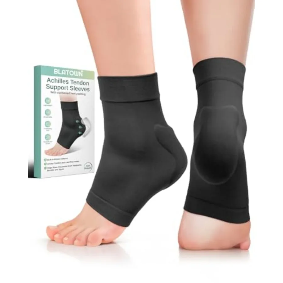 

Achilles Tendon Support with Silicone Heel Protector Cushion Pad, Achilles Tendonitis Relief Sleeve Brace Compression Socks for