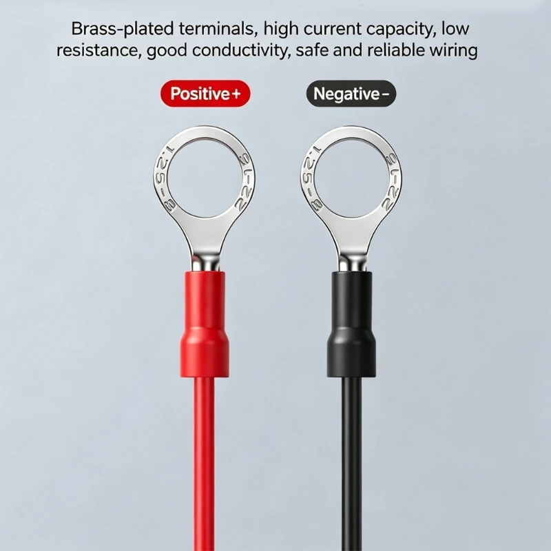 5521 Battery Cable with Blade Safety Section and Positive Negative Battery Eyelets for Mini Device Mobile Equipment Use 