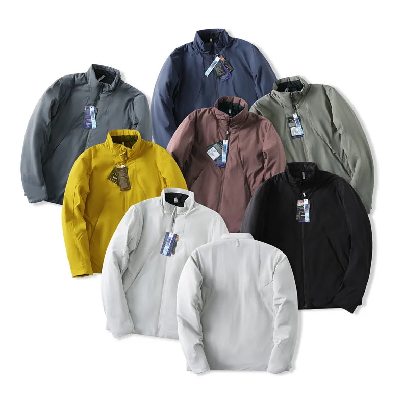 

Мужская легкая хлопковая куртка для зимы, ветрозащитная, водонепроницаемая, теплая, с воротником-стойкой, модная повседневная модель