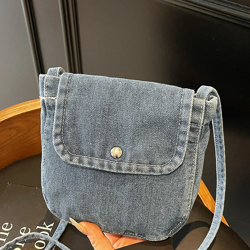 

2025 Vintage Denim Summer Shoulder Bag Korean Style Spacious