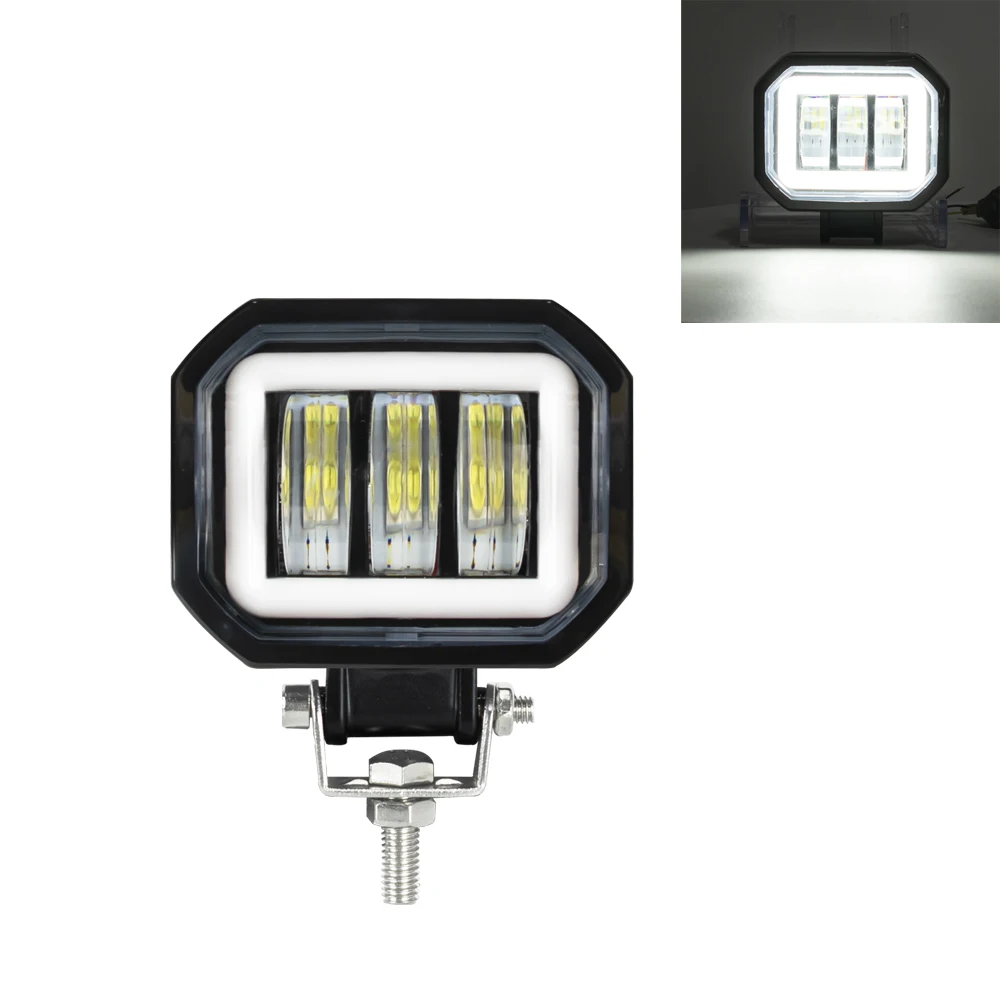 Occhi di angelo quadrati impermeabili, luce a LED, fendinebbia, luce da lavoro per auto da guida per