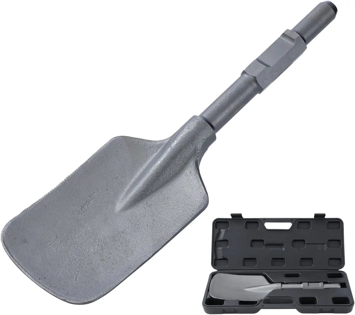 

1-1/8 in 65A Shank Chisel Bit - 17.3" x 5.3" Hex Clay Spade Clay Shovel Alloy Steel Digging Shovel Bit Chisel for Concrete Brick