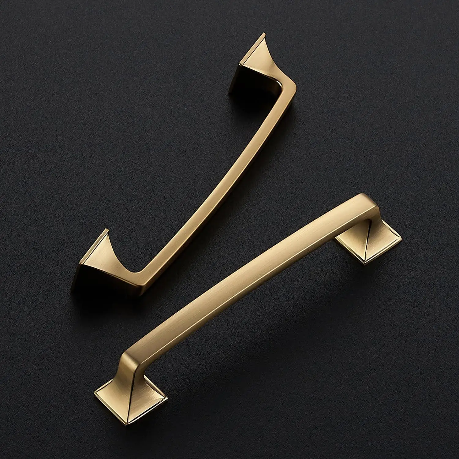 Champagne Bronze Square Foot Arch Cabinet Pulls 5 Inch 30 Pack