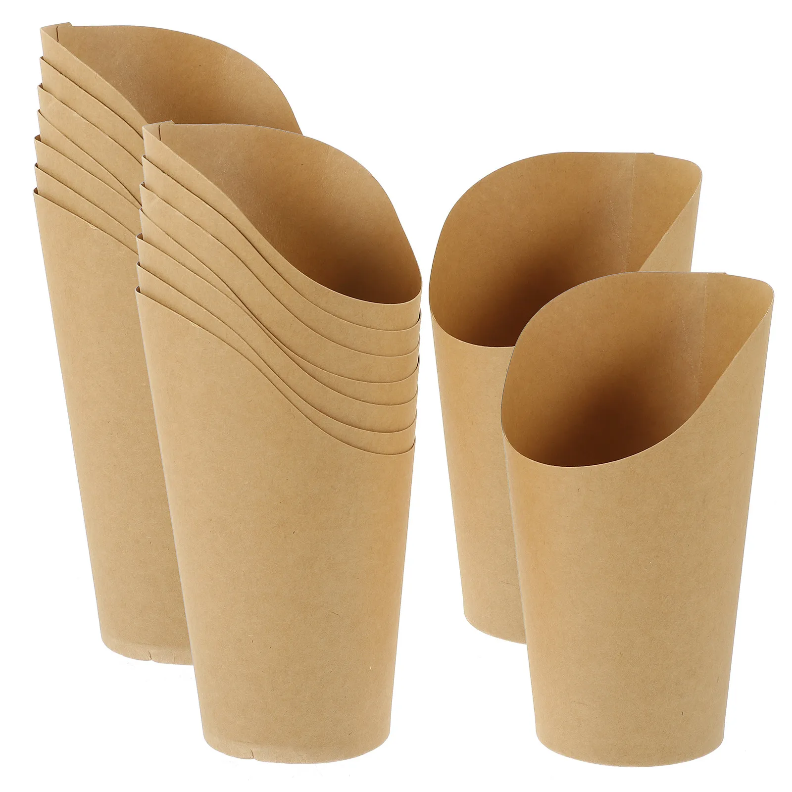 100Pcs Kraft Paper French Fry Cups Tall Snack Holders Disposable Party Food Boxes for Snacks Candy Treats French Fry Cups