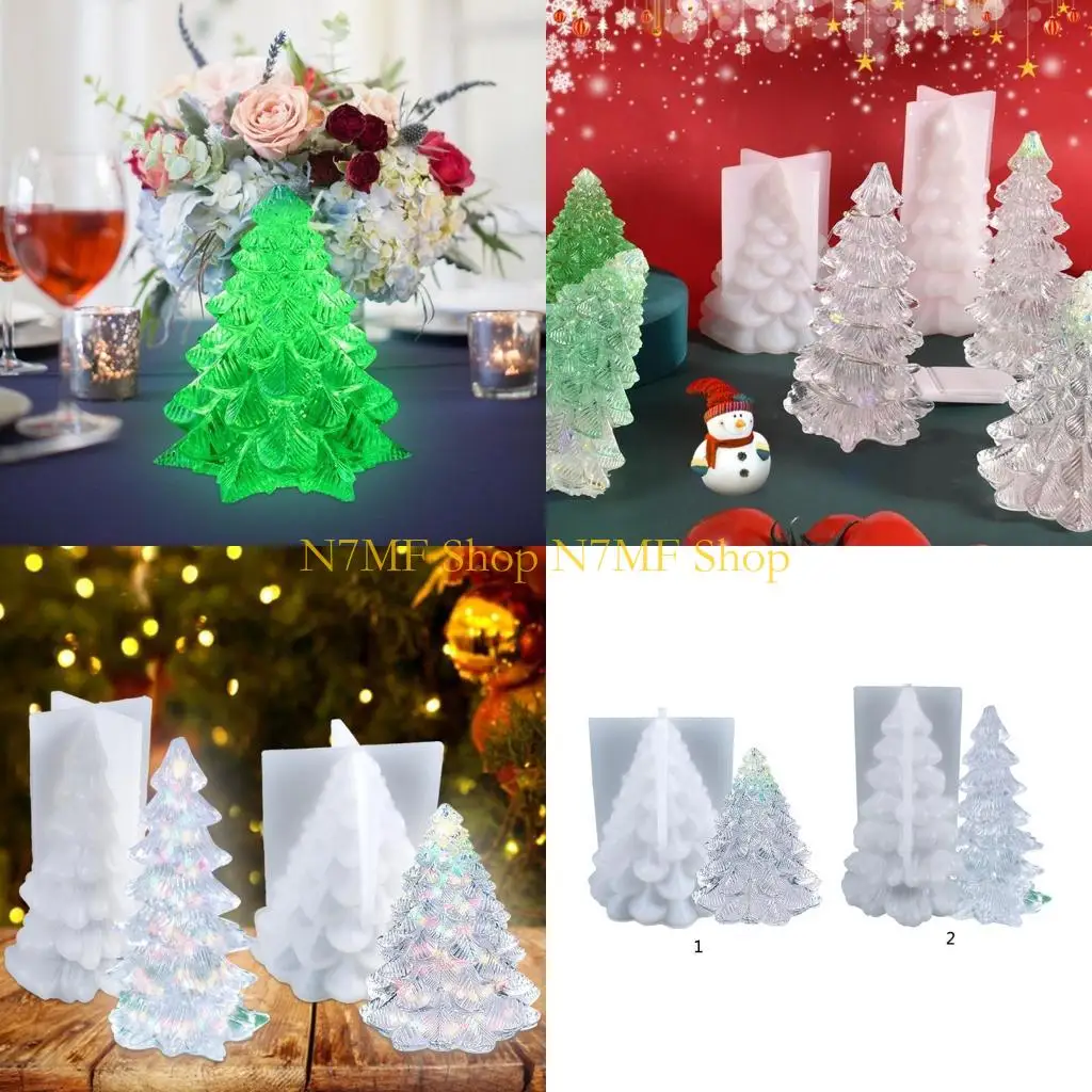 N7MF 3D Christmas Tree Silicone Mold Epoxy Resin DIY Jewelry Making Tools