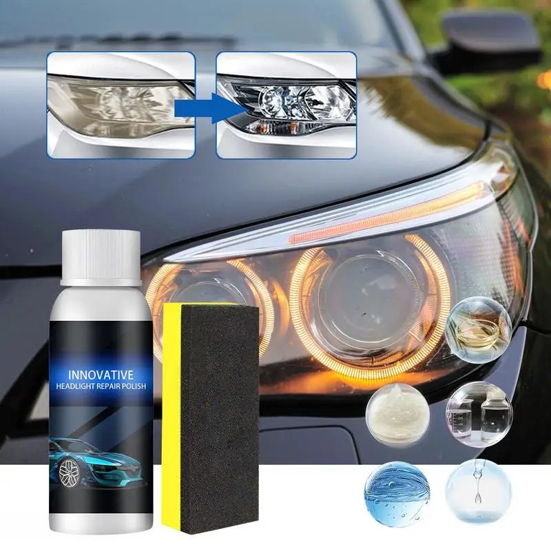 30ML Car Headlight Restoration Polishing Cream Headlamp Repair Fluid Car Light Polisher Cleaning Paste Refurbish Tools