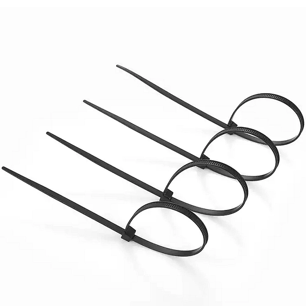 

1000pcs 3x200 Self-locking Plastic Fixing Ring Nylon Wire Cable Zip Ties Cable Ties Fasten Loop Cable (Black)