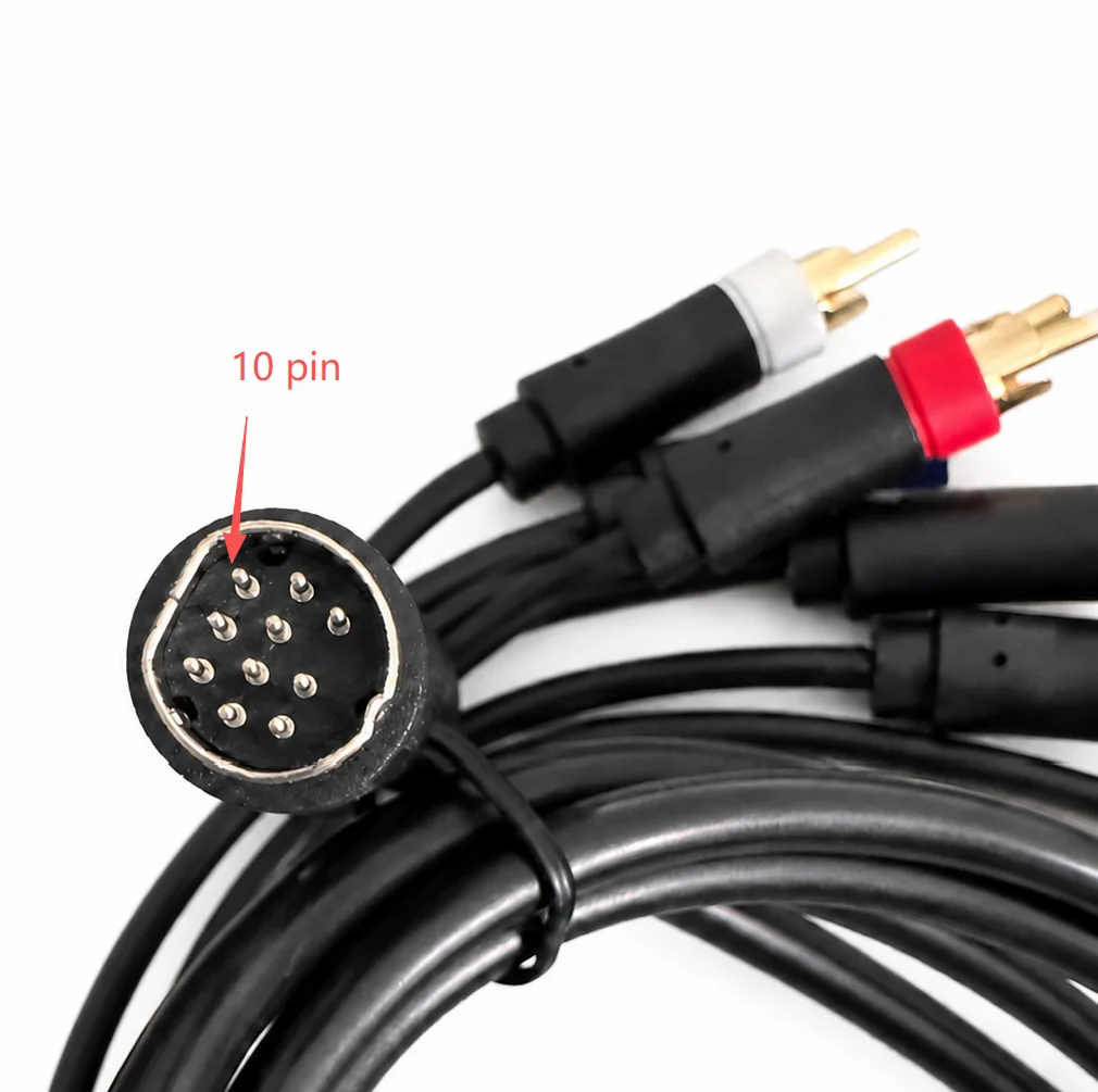 RGBS RGB Cable for Sega MD1 MD2 Saturn Dreamcast - DB9 to RCA AV Video Audio Cord Replacement view 5