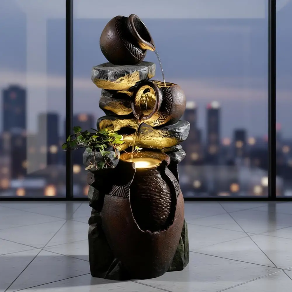 

Outdoor Garden Water Fountain for Garden, Patio, Backyard, Deck, Porch and Home Art Decor, 3 Tiers Modern Cascading Outdoor Foun