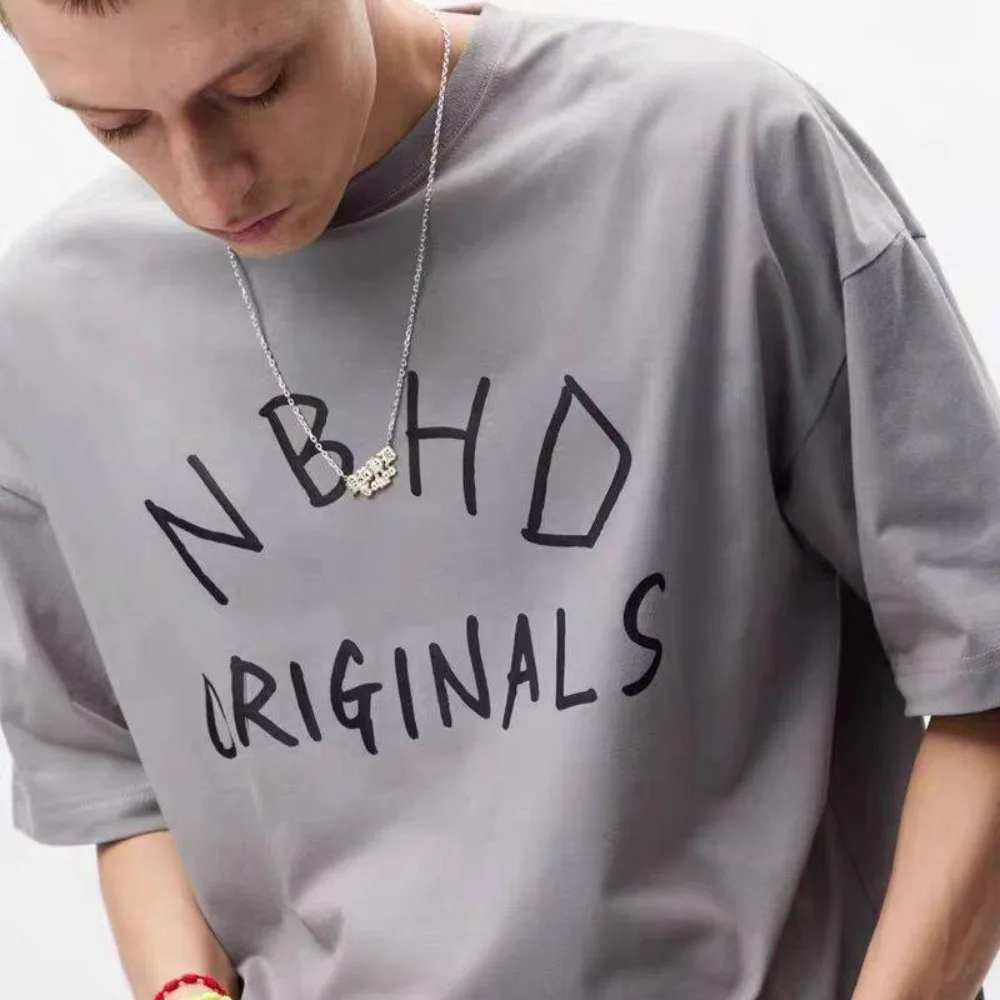 25SS NBHD Japanese Printed Letter Loose Short Sleeved Casual Versatile T-shirt