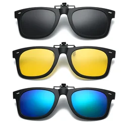 VIVIBEE 2026 Flip Up Clip on Sun Glasses for Men Driving Glasses Clips Fishing Female Anti-UVA UVB Polarized Night Vision Lens