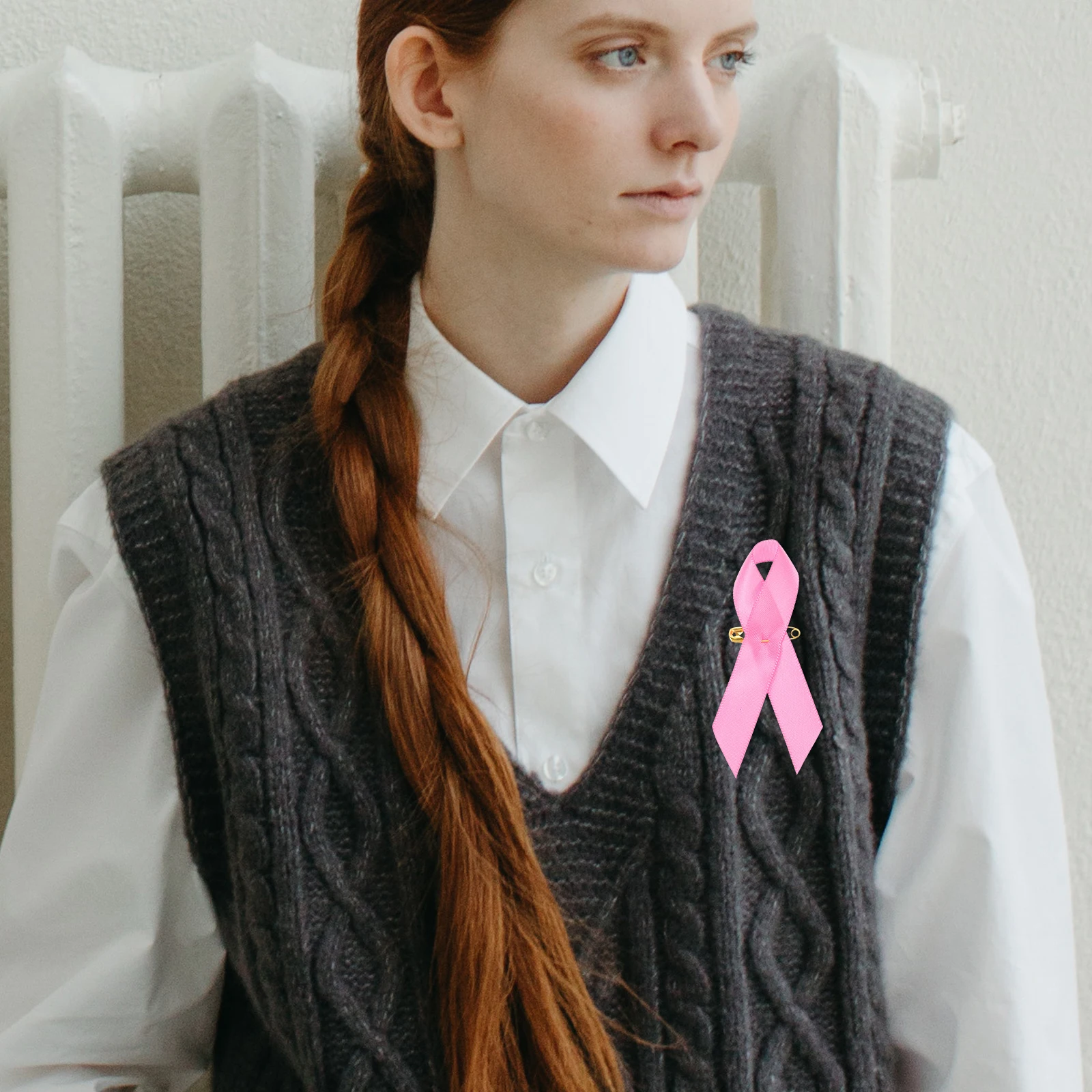 

100Pcs Breast Cancer Awareness Ribbon Pin Premium Removable Decorative Pin for Fundraising Events Long-Lasting Wearable