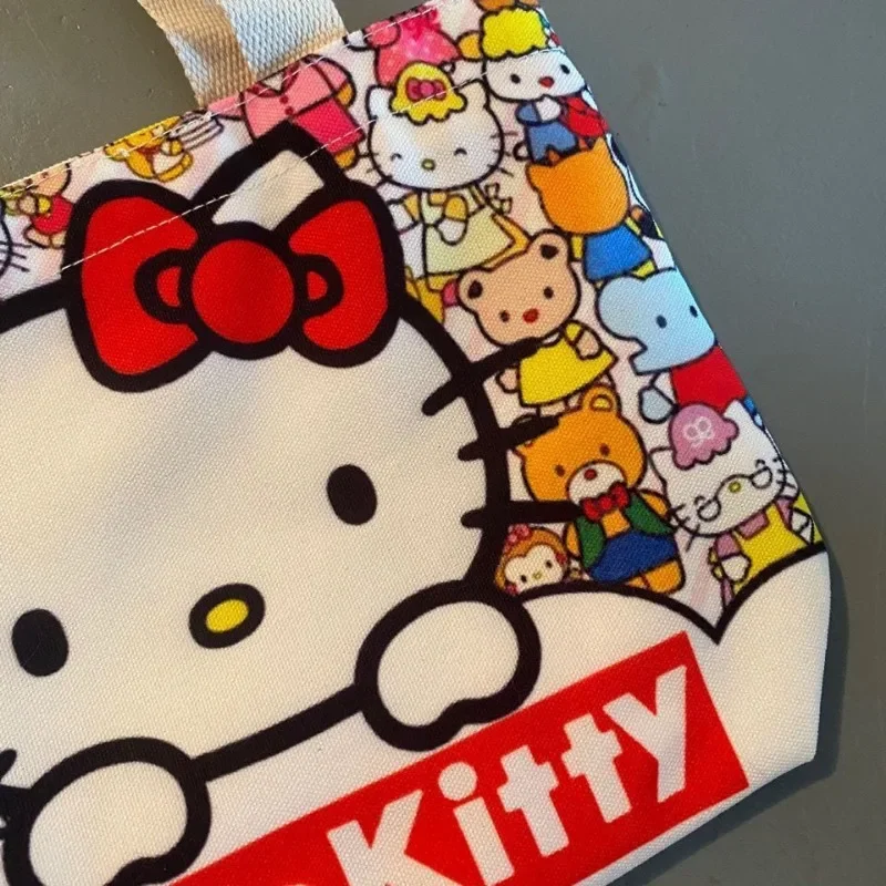 HelloKittys Canvas Bag Anime Cartoon Portable Large Capacity Shoulder Backpack Makeup Wash Commuting Storage Satchel Girls Gift