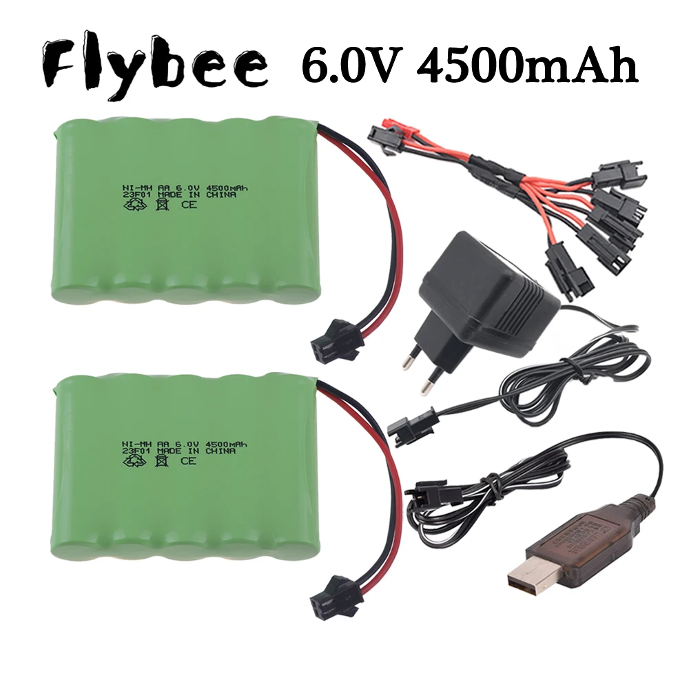 6V 4500Mah Nimh Aa Batterij Voor Rc Speelgoed Auto 'S Tanks Robots Geweer Opgewaardeerd 3000Mah Batterijen Pack Voor Rc Boot 6V Oplaadbare Batterij