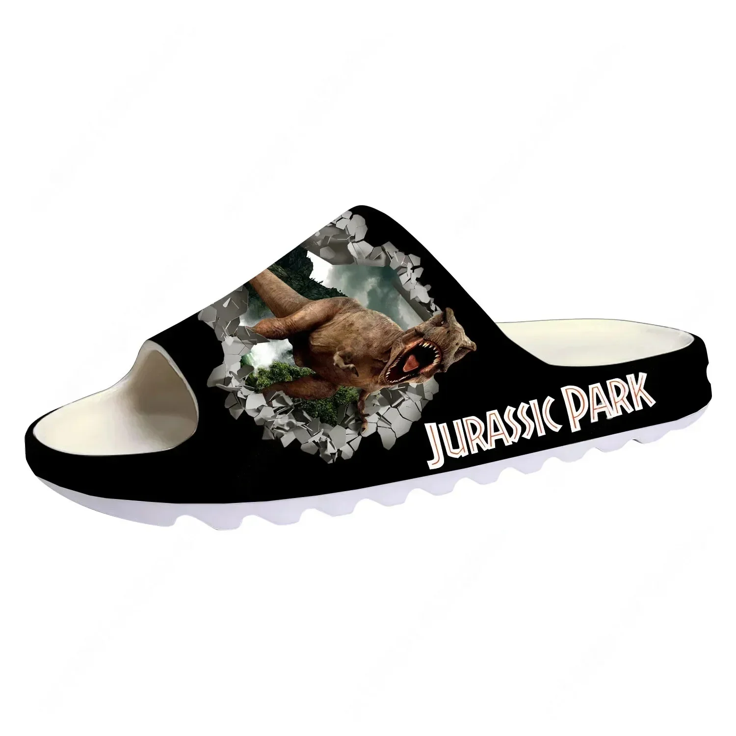 Jurassic Dinosaur World Park Soft Sole Sllipers Men Women Home Clogs Customized Step On Water Shoes Step in Sandals