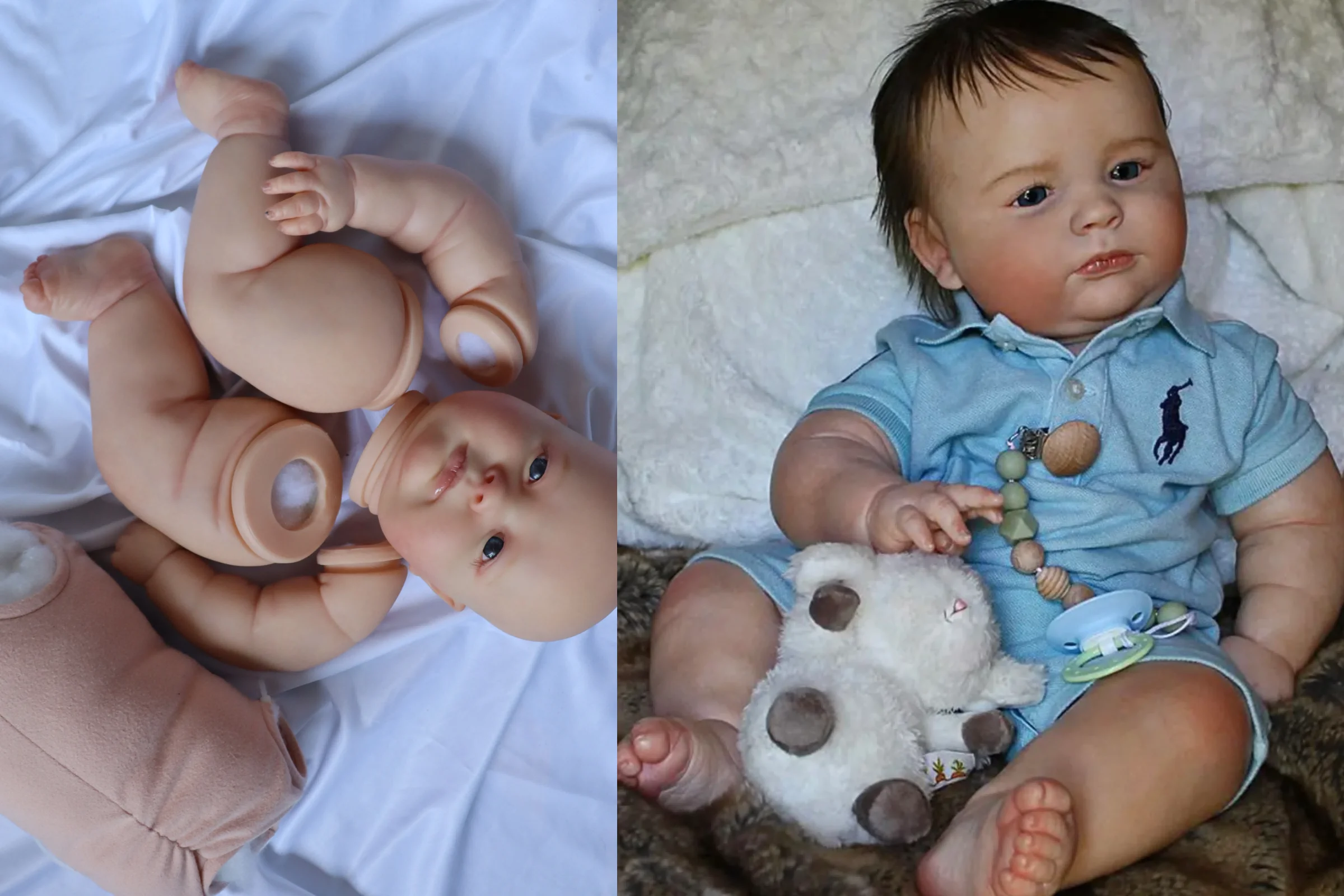 

FBBD 24inch Already Painted Reborn Baby Doll Joseph Awake With Veins Unassembled Kit By Artist Dolls For Children