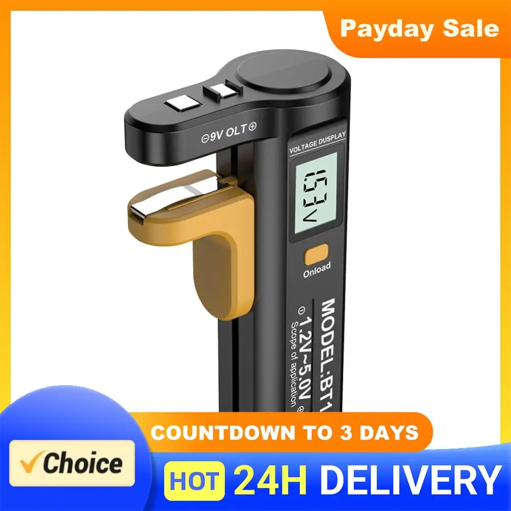

LCD Digital Battery Tester Battery Capacity Check Detector Volt Checker Measurements Tester AA/AAA/C/D Button Cell Measurement
