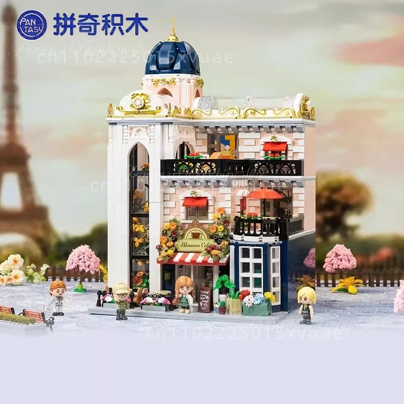 

Flower Language Coffee House Building Blocks Large Urban Street View Assembling Toy Model Collection Decoration Christmas Gifts