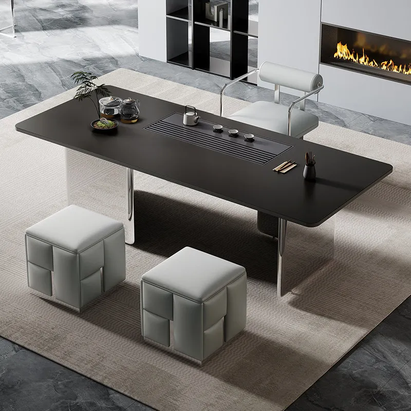 YJQ Kung Fu tea table and chair set combination home office modern simple high-end rock slab tea table