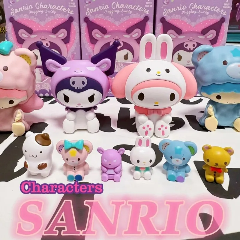 Miniso Genuine Sanrio Bugging Buddy Series Cute Cartoon Cinnamoroll Kuromi Garage Kit Model Desktop Ornament For Buddy'S Gift