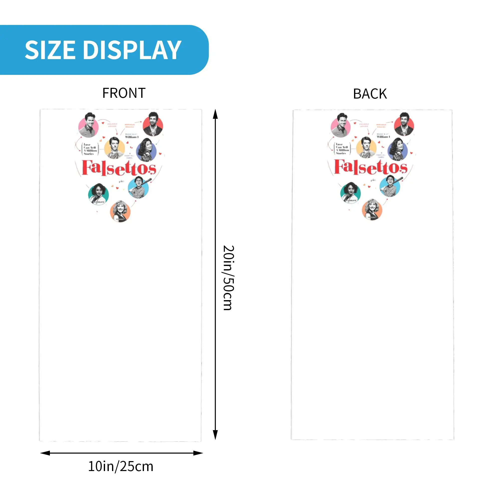 Falsettos 2016 ملصق باندانا الرقبة الجراب مطبوعة التفاف قناع وشاح متعدد الوظائف بالاكلافا التنزه الصيد للرجال النساء الكبار
