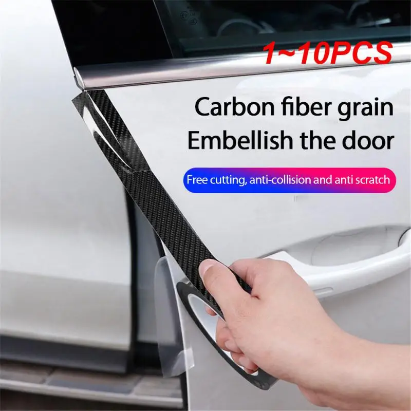 1~10PCS 5/ Car 3D Carbon Fiber Stickers Door Sill Anti-stepping Protector Trunk Bumper Side Mirror Anti Scratch Auto