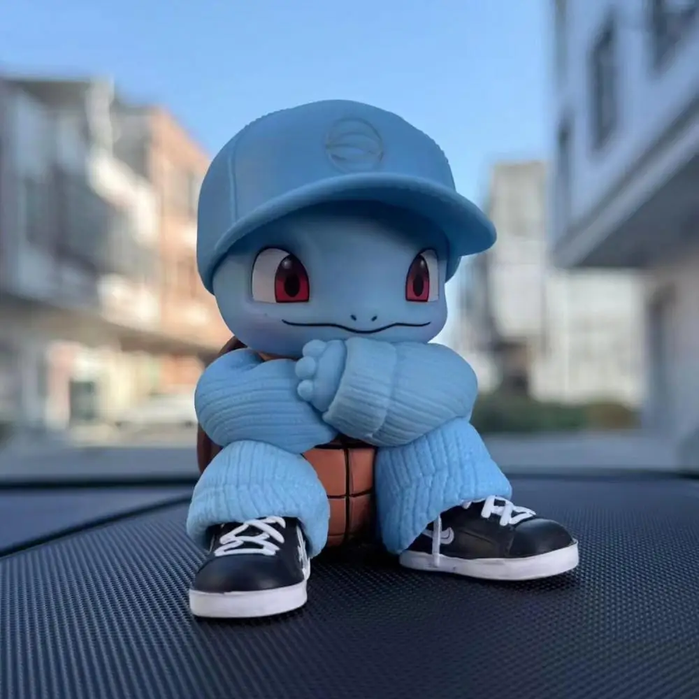 Pokemo Trendy clothing Squirtle Bagged Garage Kit Car ornaments Cartoon Model Desktop decoration Anime periphery Holiday gifts