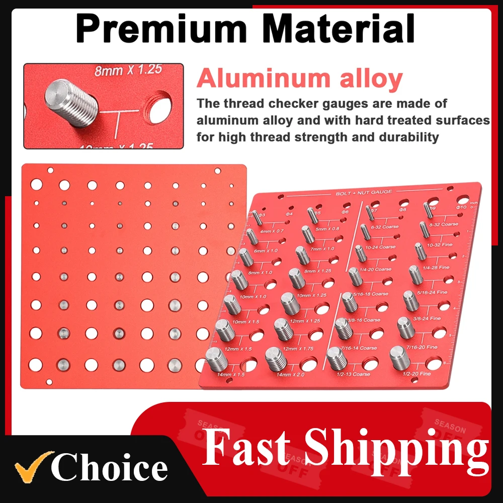 

Nut and Bolt Thread Checker Set 28 Thread Identifier Gauge Inch and Metric Size Precise Screw Size and Thread Measuring Tools