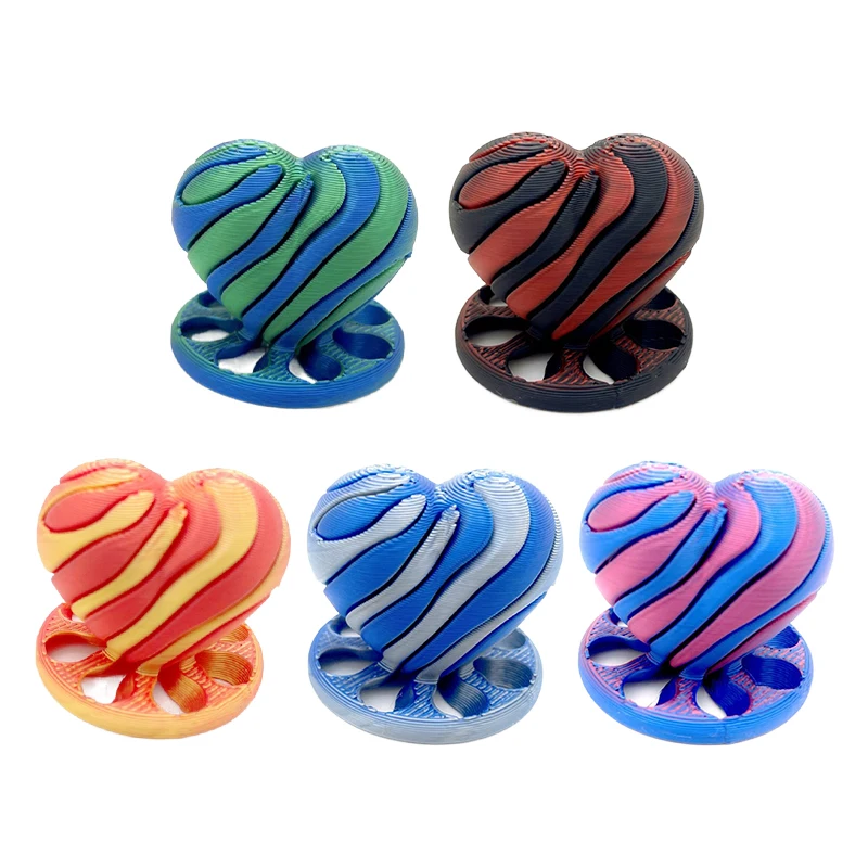 Structure rotative de décompression, jouets anti-Stress, spirale imprimée en 3D, jouet Fidget passe-temps en forme de cœur, 1 pièce
