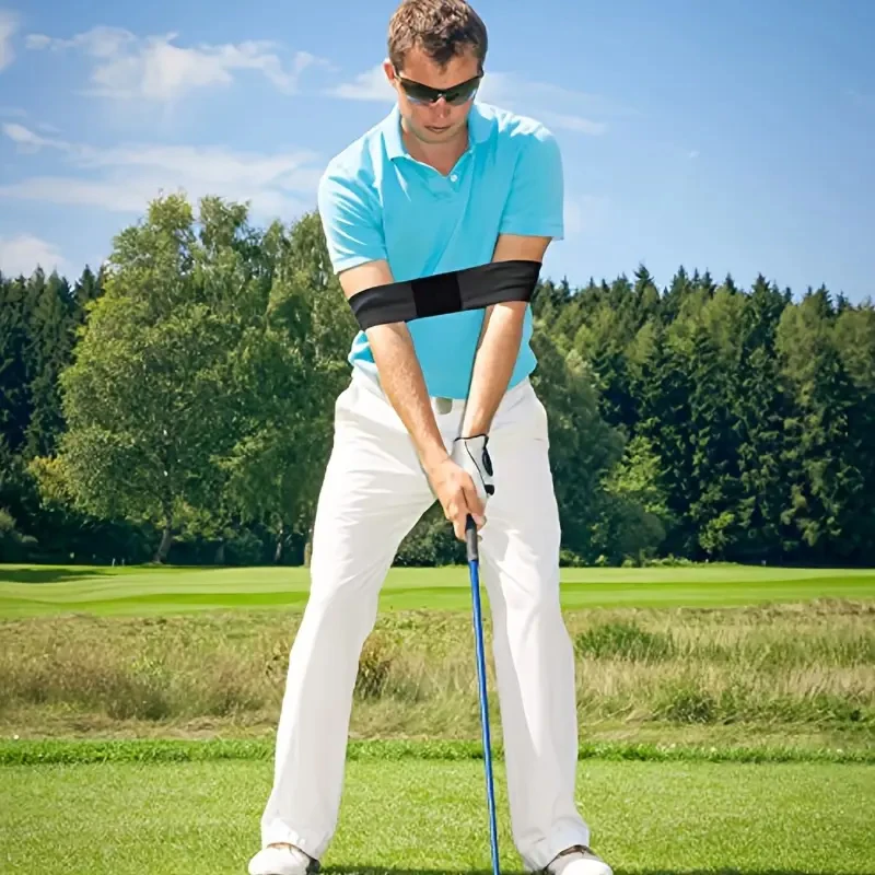 

1-piece Black and White Golf Hand Action Correction Belt Swing Elastic Band Arm Posture Corrector