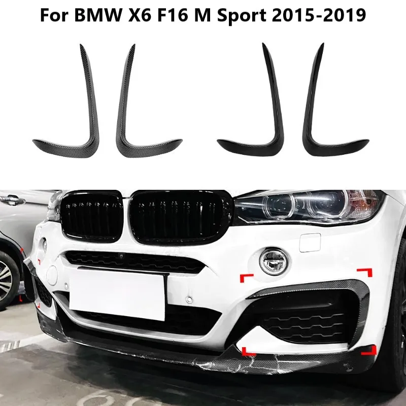 

Car Front Bumper Wind Knife For BMW X6 F16 M Sport 2015-2019 Splitter Spoiler Exterior Tuning Aftermarket Car Accessories