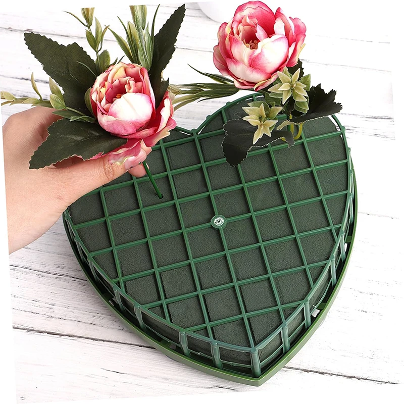 1Pcs Heart Shape Floral Foam Blocks Flowers Arrangement Mud with Suction Cup Wedding Florist Flower Arrangement Decoration Tool