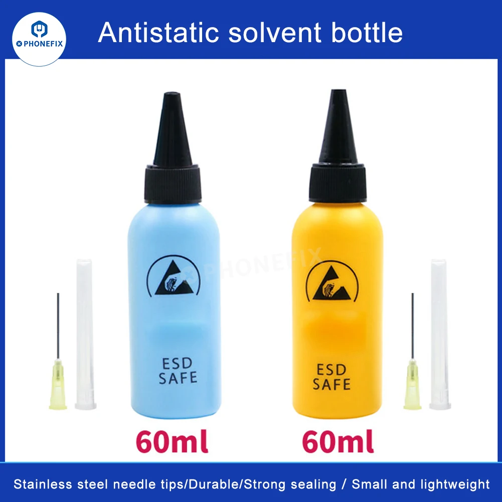 1/5pcs 60ML Anti-statico Bottiglia di Solvente Durevole Forte Tenuta Saldatura Pulizia ESD Dispenser Liquidi Flusso di Olio Bottiglia di Colofonia