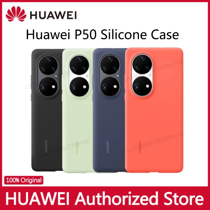 Original Huawei P50 Silicone Case Cover Luxury With Microfiber Inside Protective Shell Men's and Women's New Bare Phone Feel