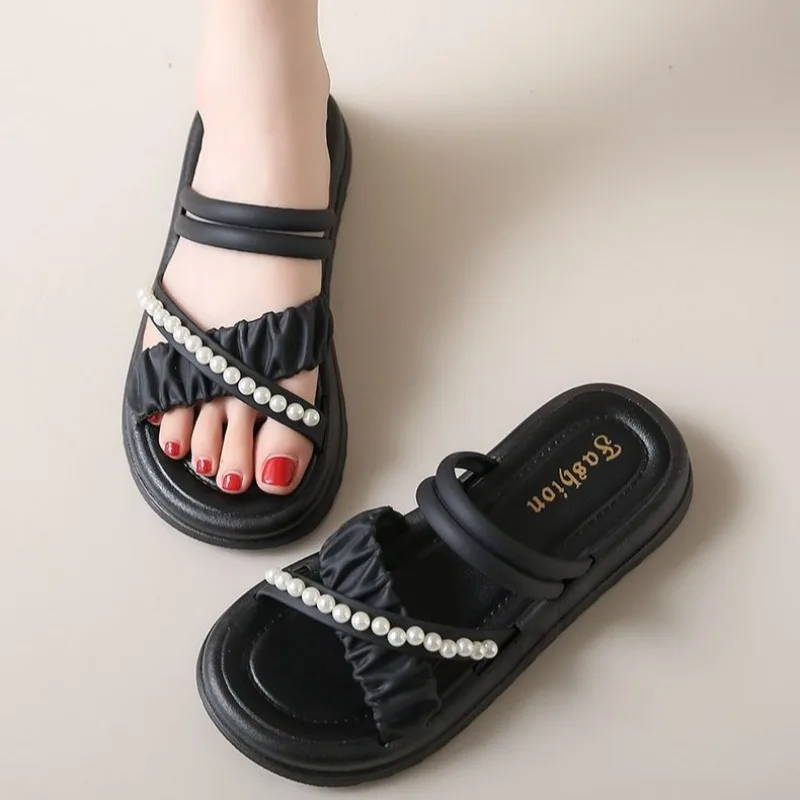 2026 New Women's Fairy Style Two-Way Beach Sandals with Thick Sole for Summer Outdoor Wear view 5
